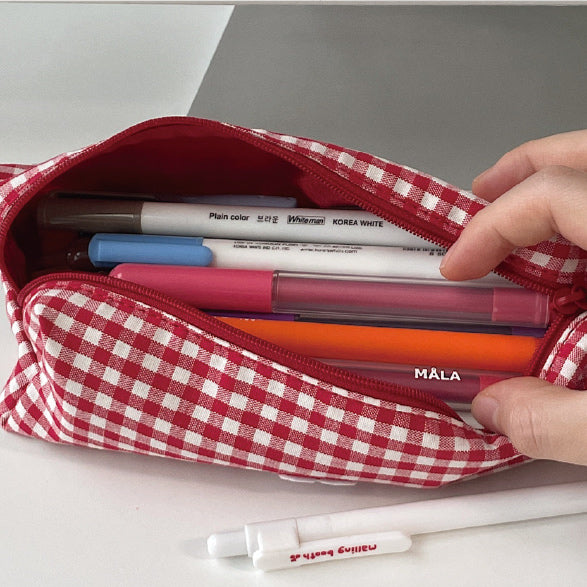 Malling Booth Gingham Cherry Pencil Pouch