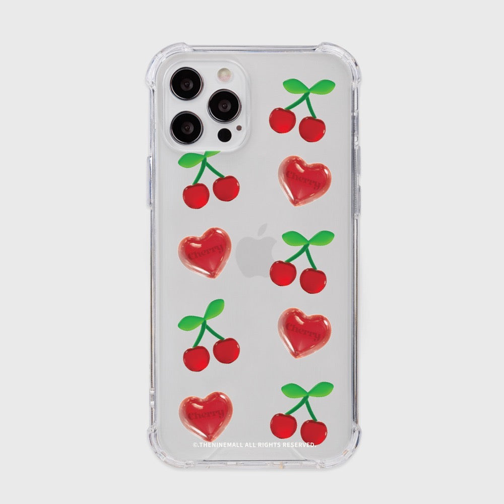 Clear Cherry Pattern Phone Case (Clear/Tank Clear 透明/透明Tank款)