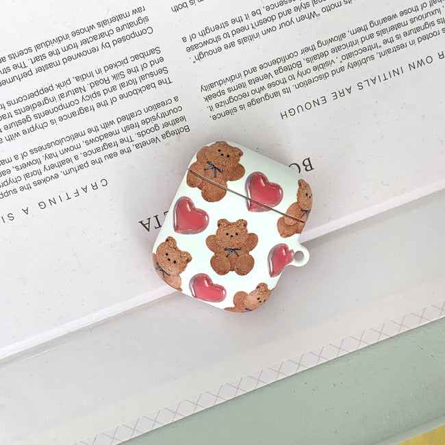 Pattern Ribbon Teddy Gummy Airpods Case (Hard 硬殼)