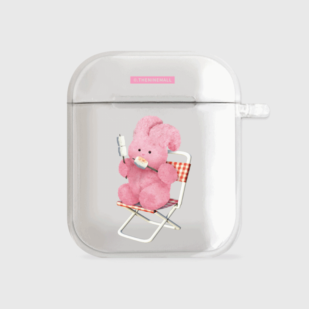 Pink Camping Windy Airpods Case (Clear 透明殼)