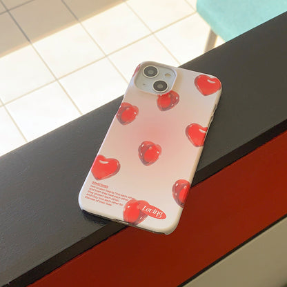 Clear Heart Pattern Phone Case (Hard 普通硬殼) (3色)