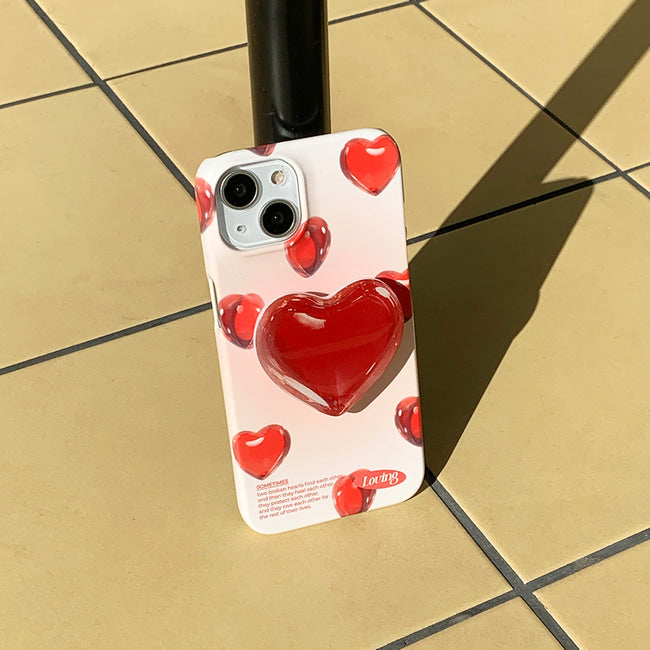 Clear Heart Pattern Phone Case (Hard 普通硬殼) (3色)