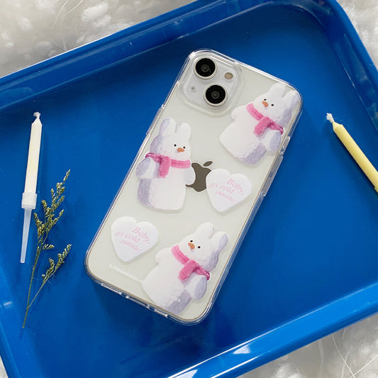 Pattern Windy Snowman Phone Case (Clear/Tank Clear 透明/透明Tank款)