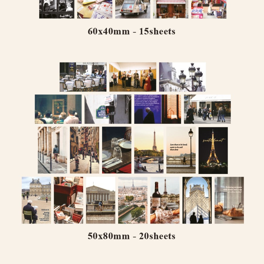 Indigo Mind Travel Sticker Pack - Paris (60EA)