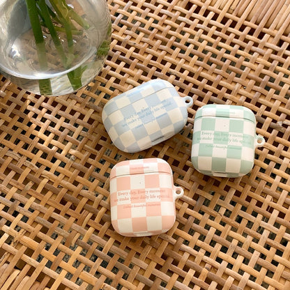 Checkerboard Lettering Airpods Case (Hard 硬殼)