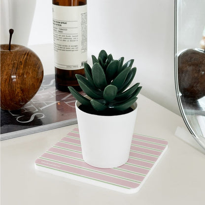 Cozy Stripe Acrylic Coaster (Blue/Pink)