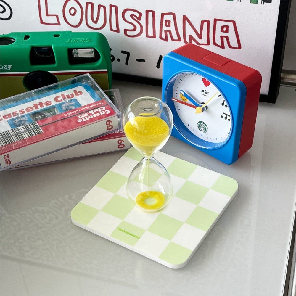 Checkerboard Acrylic Coaster (Blue/Green)