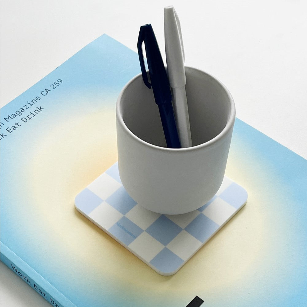 Checkerboard Acrylic Coaster (Blue/Green)