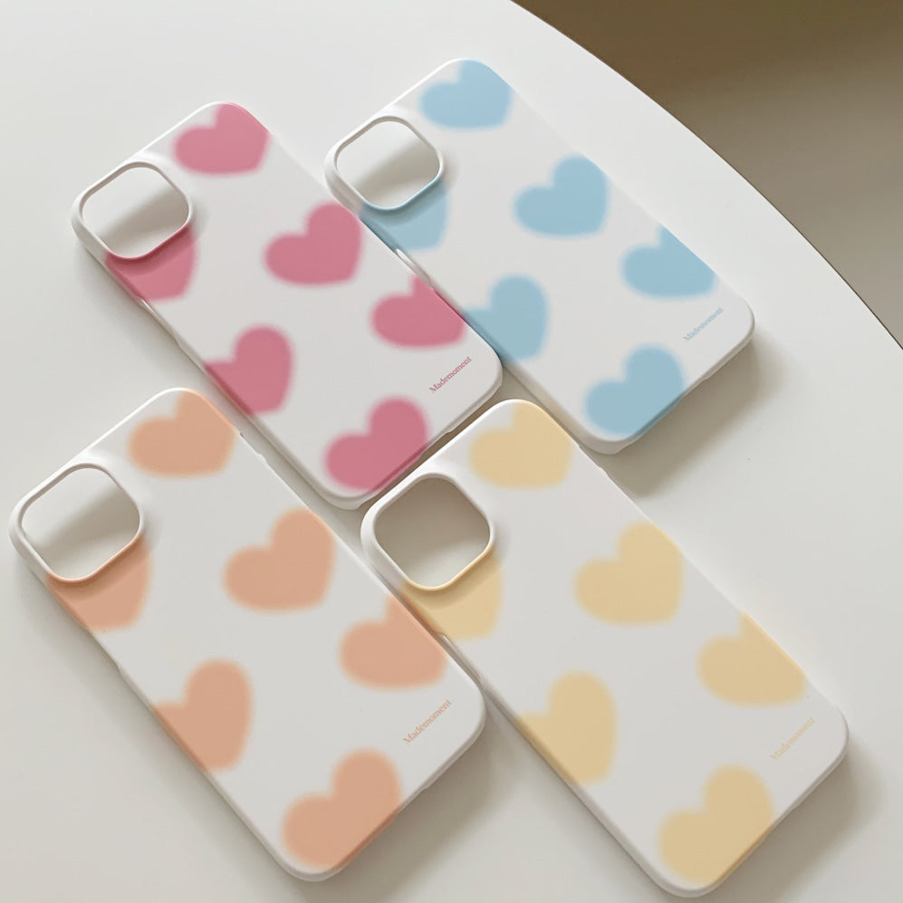 Pastel Heart Pattern Gradation Phone Case (Hard 普通硬殼) (4色)