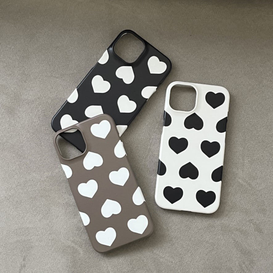 Big Heart Pattern Phone Case (Hard 普通硬殼) (3色)