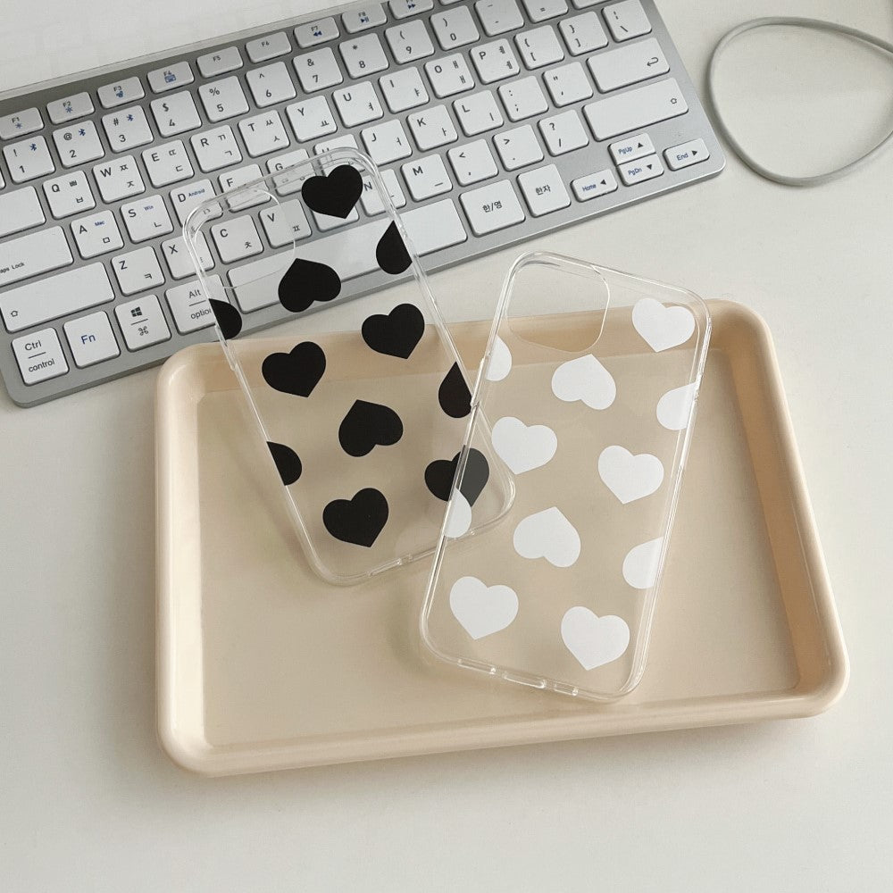 Big Heart Pattern Phone Case (Clear/Tank 透明/透明Tank款) (2款)