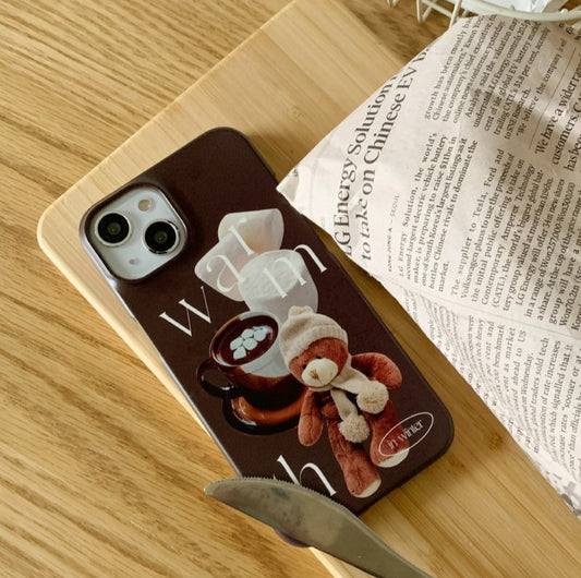 Choco Teddy Lettering Phone Case (Hard 普通硬殼)