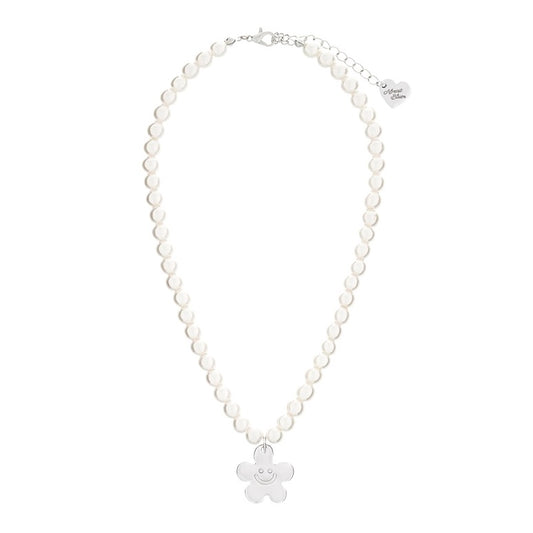 Almost Blue Smile Flower Necklace