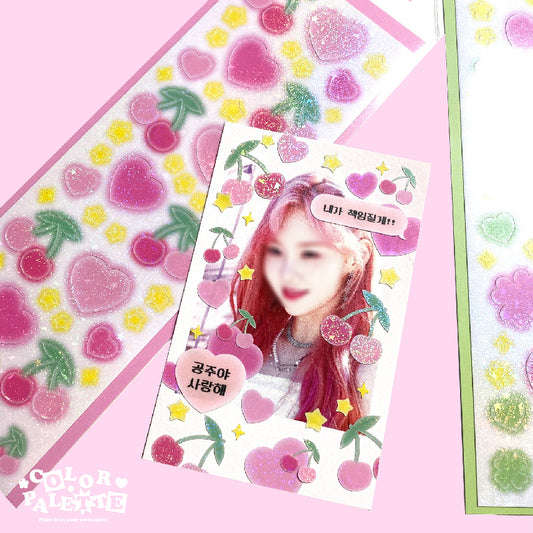 Color Palette Twinkle Heart Cherry ver. Sticker