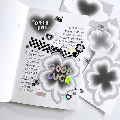 Blackletter Writable Sticker Pack - Lucky (12 EA)