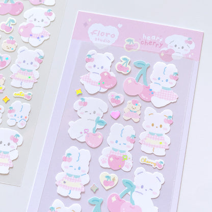 Floro Studio Heart Cherry Babies Sticker