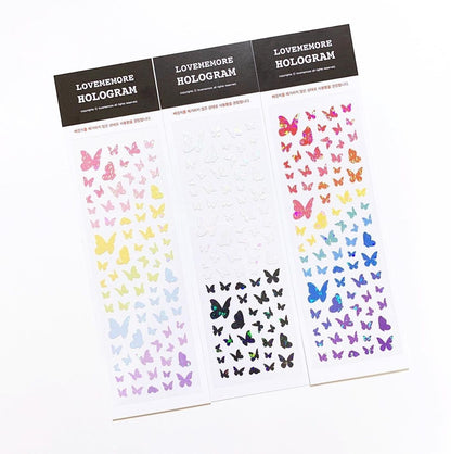 Love Me More All Butterfly Hologram Sticker (3色)