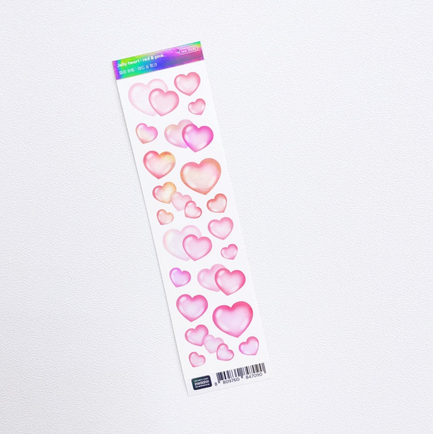 Love Me More Jelly Heart Sticker (4色)