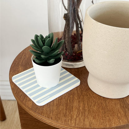 Cozy Stripe Acrylic Coaster (Blue/Pink)