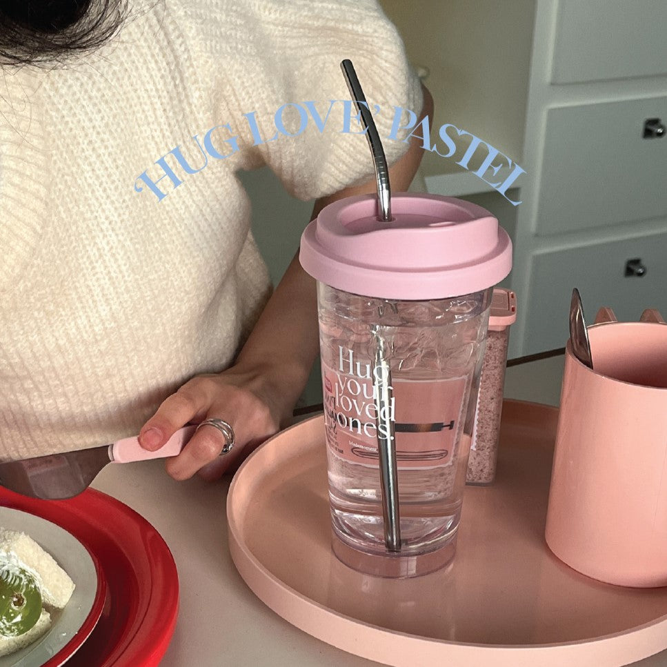 Mademoment Hug Love Pastel Reusable Tumbler