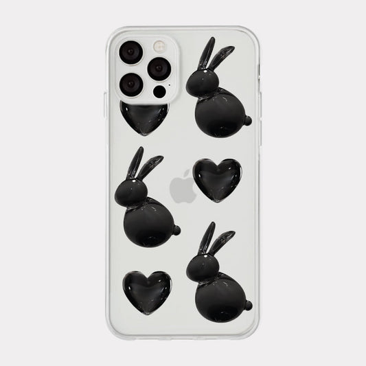 🐰Heart Rabbit Pattern Phone Case (Clear/Tank 透明/透明Tank款)