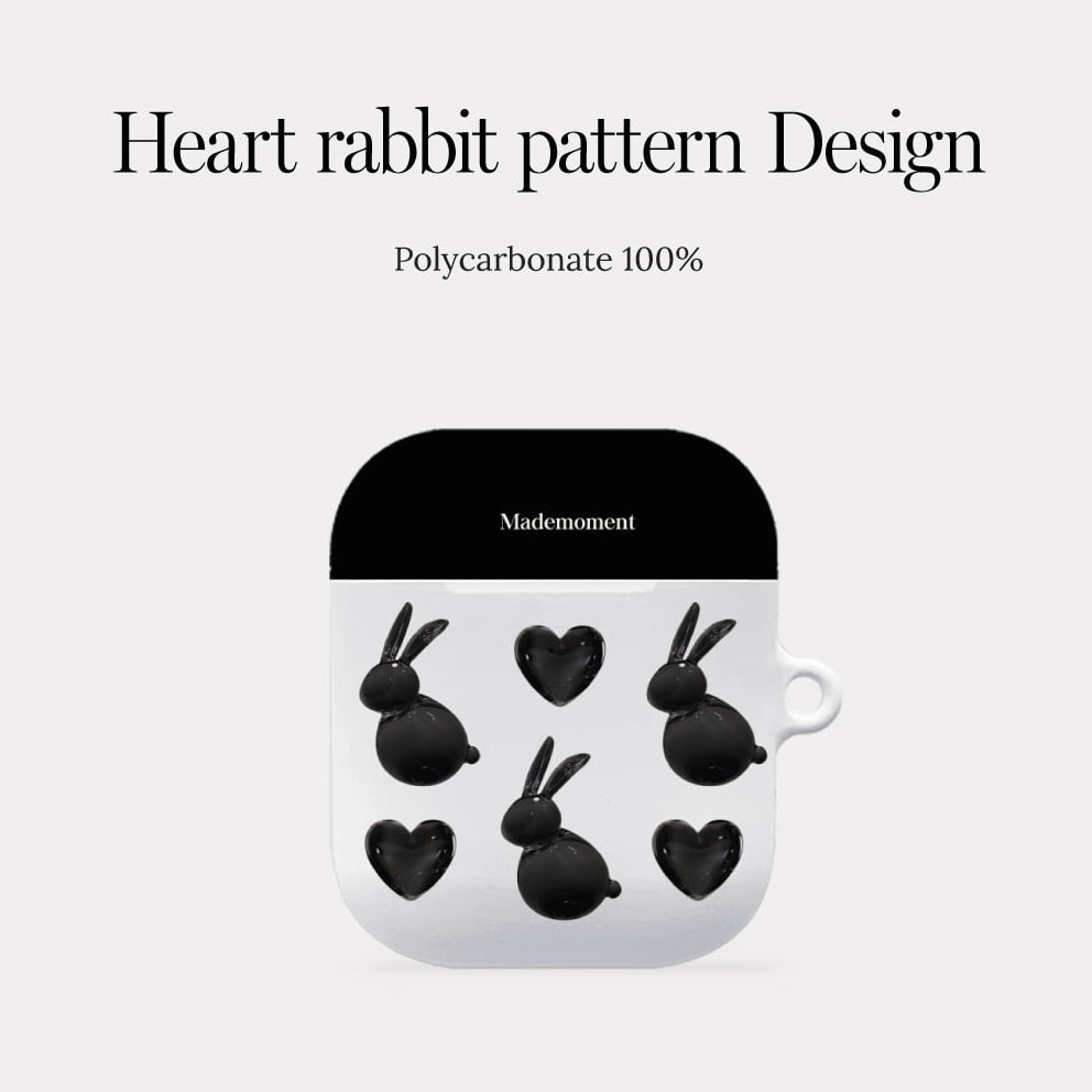 🐰Mademoment Heart Rabbit Pattern Airpods Case (Hard 硬殼)