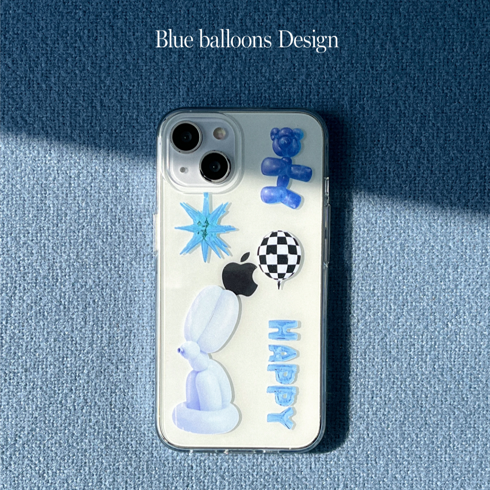 Blue Balloons Phone Case (Clear/Tank 透明/透明Tank款)