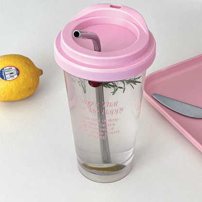 Mademoment Happy List Pink Reusable Cup (透明)