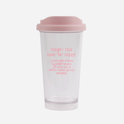 Mademoment Happy List Pink Reusable Cup (透明)