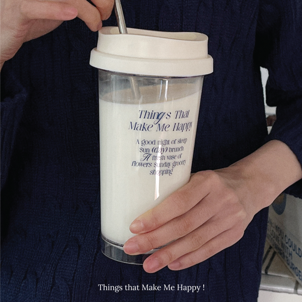 Mademoment Happy List Blue Reusable Cup (透明)