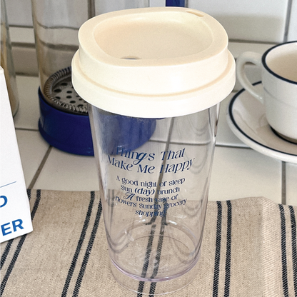 Mademoment Happy List Blue Reusable Cup (透明)