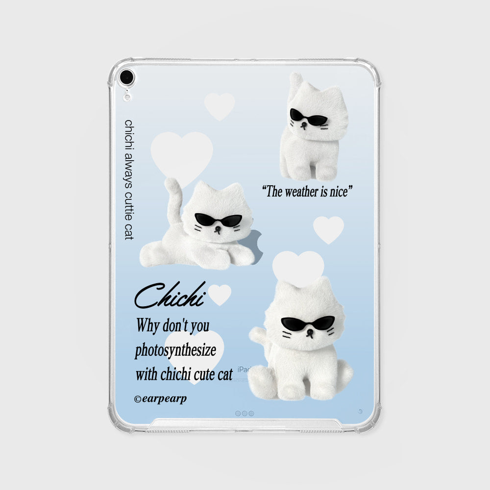 SUNGLASSES CHICHI HEART-BLUE Ipad Clear Case