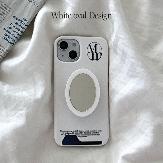 【9折加購】Mademoment White Oval Mirror Tok
