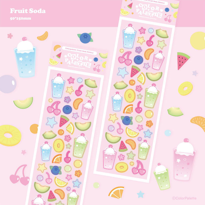 Color Palette Fruit Soda Sticker