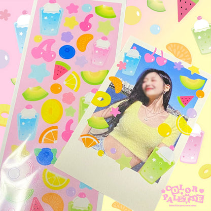 Color Palette Fruit Soda Sticker