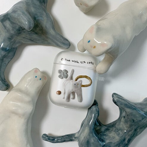 I live with six cats The North Pole Airpods Case