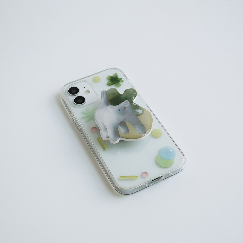 I live with six cats Cotton Candy Phone Case (Hard Jelly 透明殼)