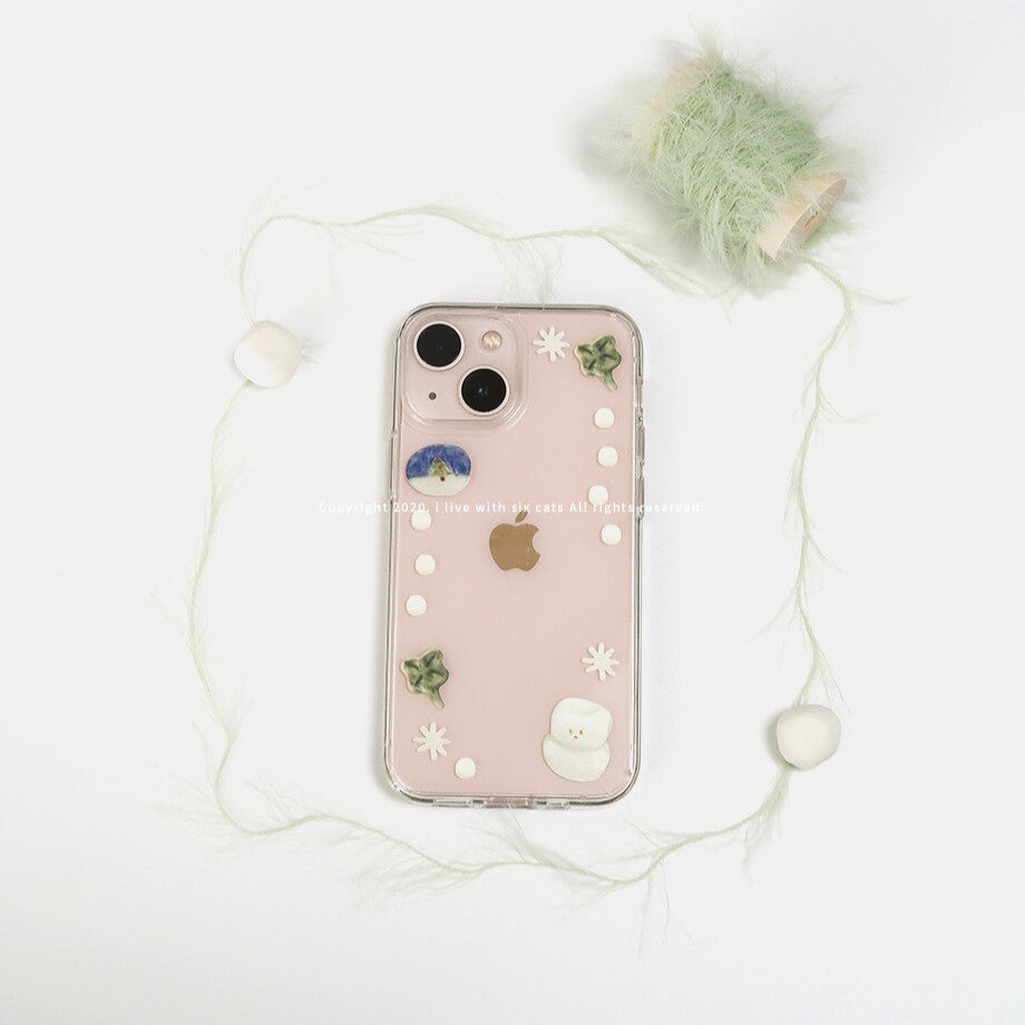 I live with six cats Blancat's Marshmallow! Phone Case (Hard Jelly 透明殼)