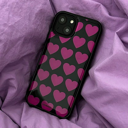 Luvmasel Black/Pink Heart Phone Case (Epoxy)