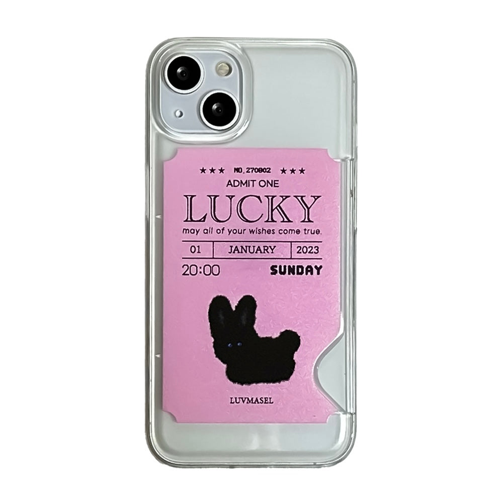 Luvmasel Lucky Ticket Phone Case (Clear Card Pocket)