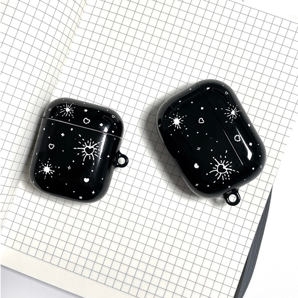 Luvmasel Black Heart Bomb Airpods Case