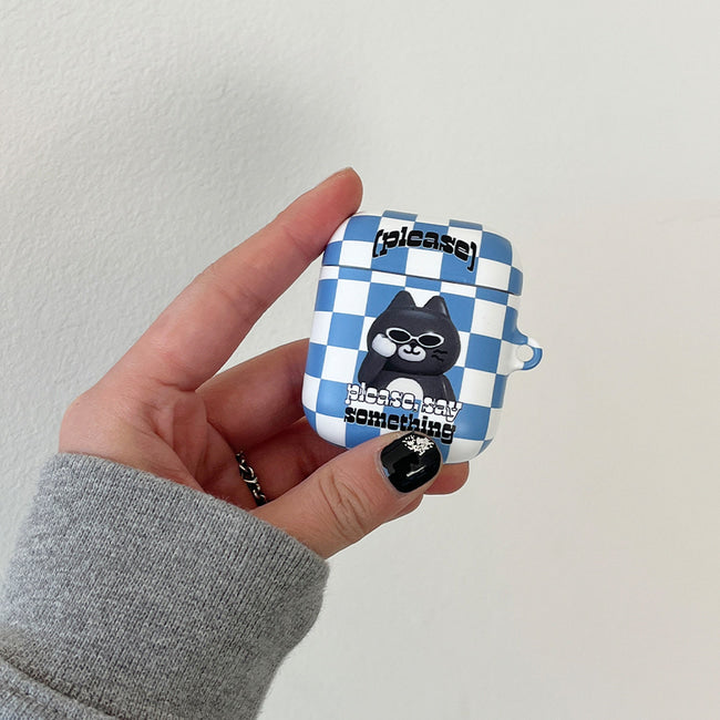 Hey Cat Checkerboard Airpods Case (Hard 硬殼) (2色)