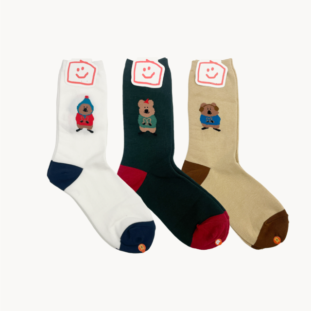 Dinotaeng Quokka Trio Single Socks Package Set