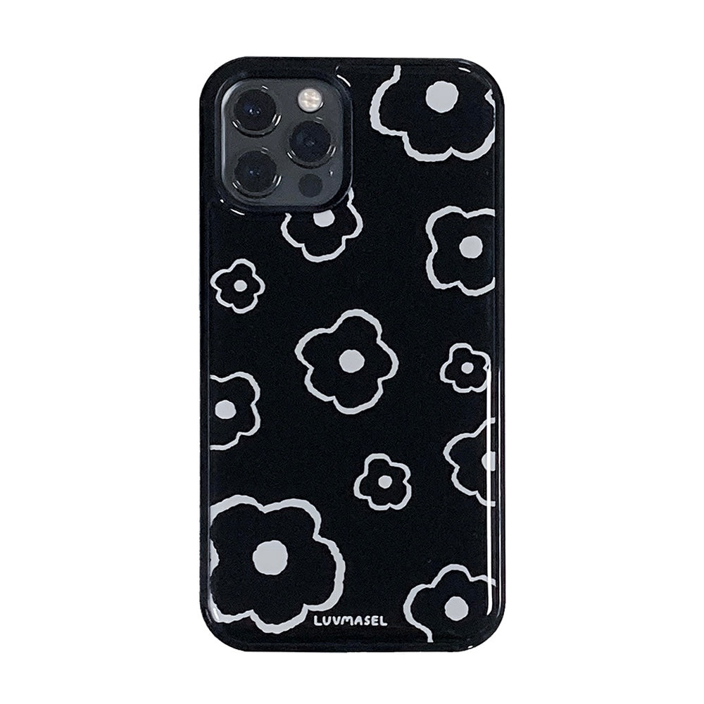 Luvmasel Black Flower Phone Case (Epoxy)