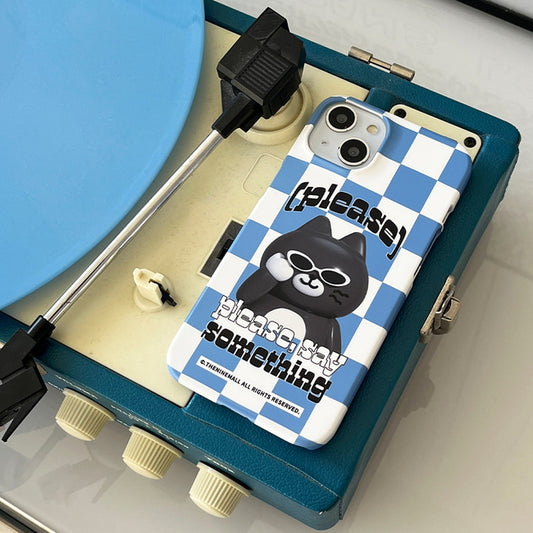 Hey Cat Checkerboard Phone Case (Hard 普通硬殼) (2色)