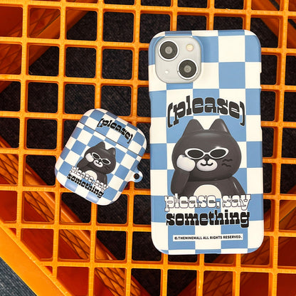 Hey Cat Checkerboard Airpods Case (Hard 硬殼) (2色)