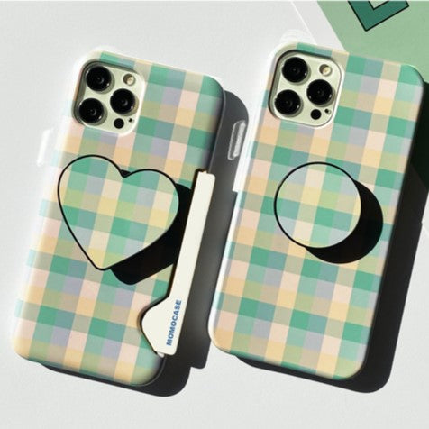 000 Milk Tea Check (Matcha) Phone Case (Hard 普通硬殼)