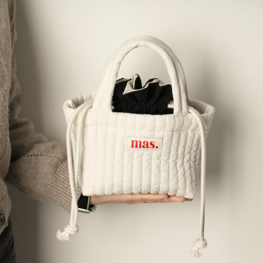 【可加購Inner pouch】Masmarulez Stitched Cotton Mini Bag