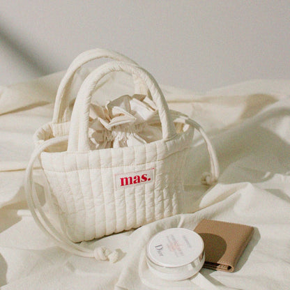 【可加購Inner pouch】Masmarulez Stitched Cotton Mini Bag