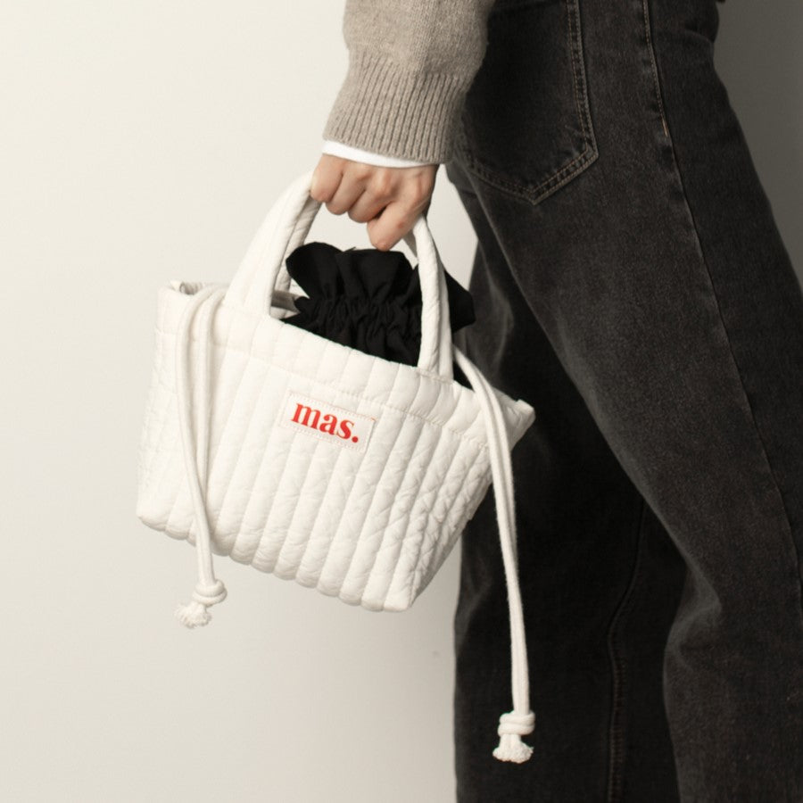 【可加購Inner pouch】Masmarulez Stitched Cotton Mini Bag